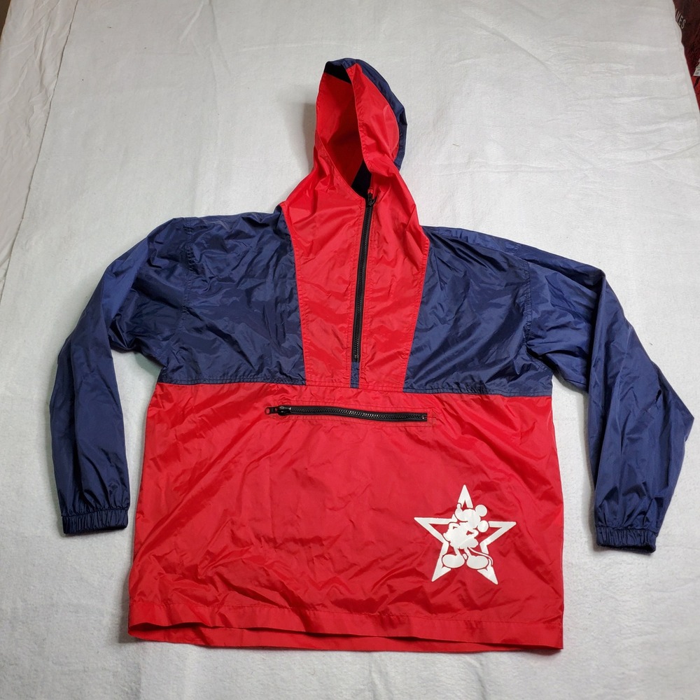 Tokyo Disneyland Unisex Windbreaker Red Blue Mickey All Star Athletes Size M